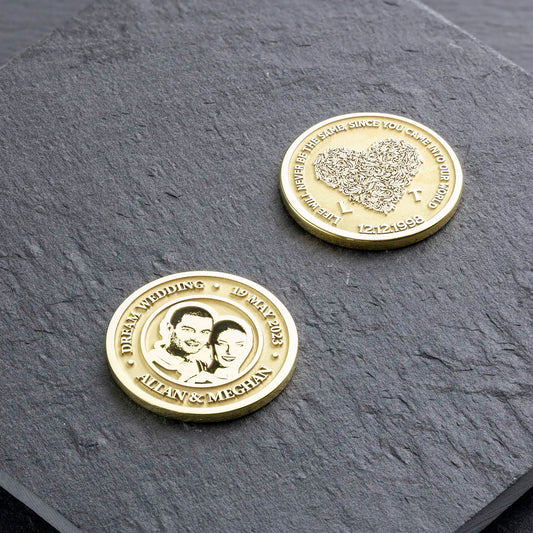 Golden Commemorative Coin: The Ultimate Testament to Your Love Story - Custom-Coins.Gift